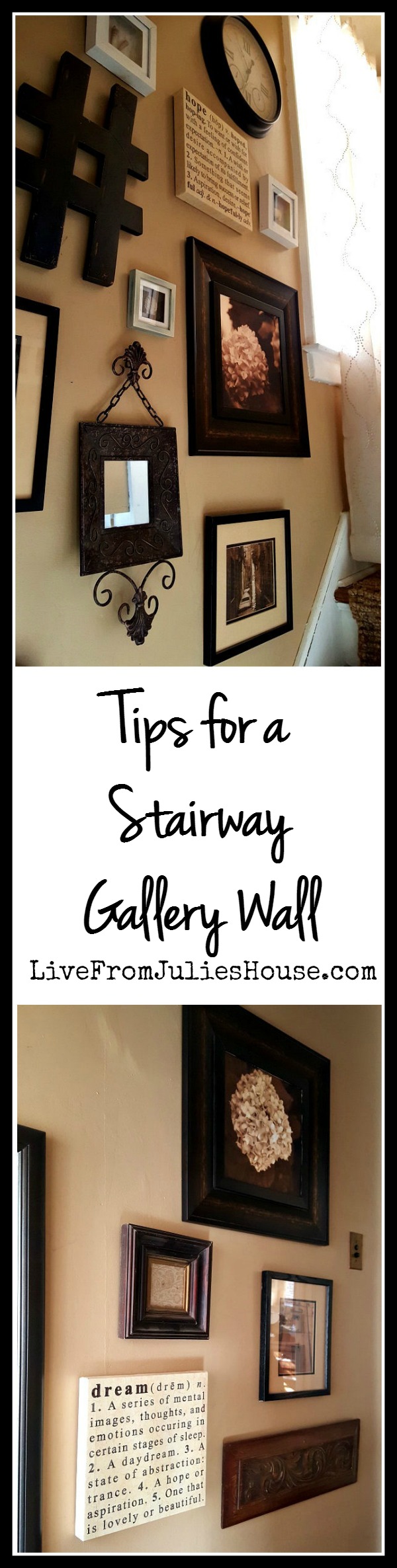 Stairway Gallery Wall - Check out my best tips for an interesting gallery wall display