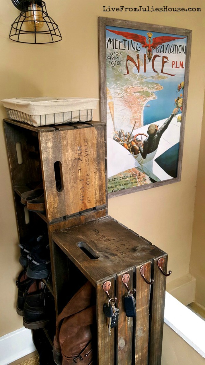 DIY Crate Shoe rack