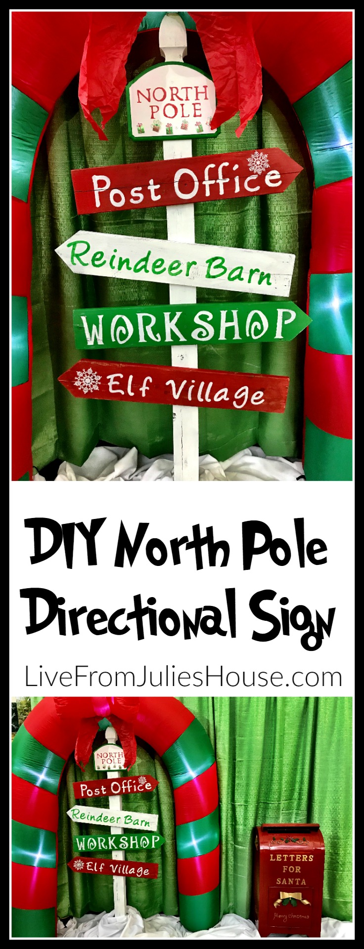 DIY North Pole Directional Sign