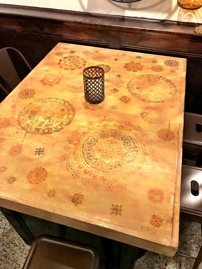 Mandala Stenciled table